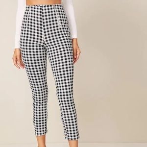 Zip Detail Gingham Skinny Pants!